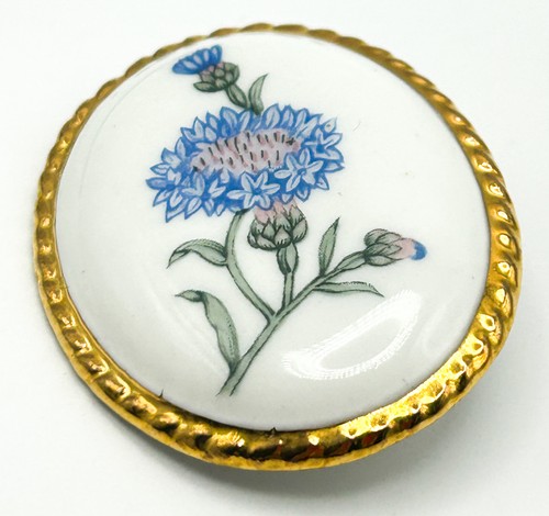 Aynsley bone china - brooch, blue