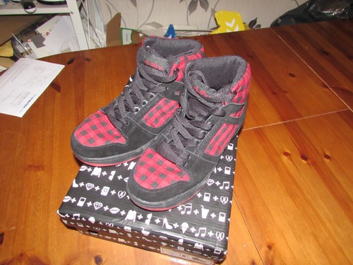 Cute black red tartan ankle - 7,