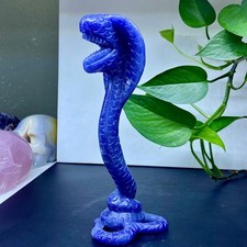 302G Natural Blue Dongling Handmade Carving Snake - Unique Spiritual Collection