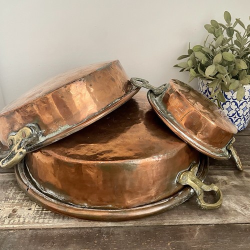 Antique copper planters - copper,