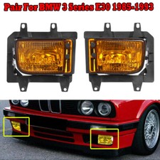2pcs Front Bumper Fog Lights Lamp Set Headlight for 1985-1993 BMW E30 3-Series