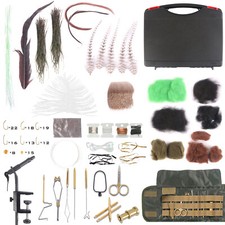 Maxcatch Fly Tying Kit with Box Natural Feather, Dubbing, Hooks, Beads, Tools