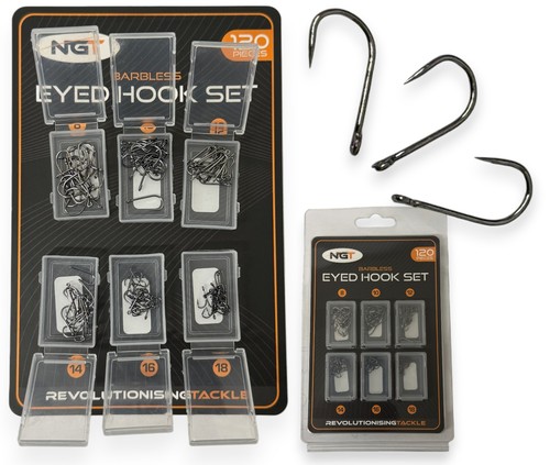 Ngt barbless hooks 120pc - hooks, set