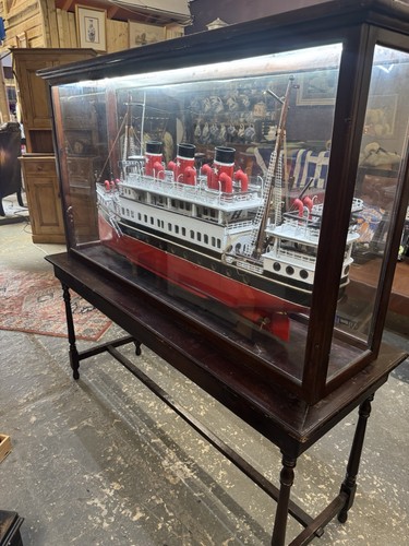 Antique model ship glass - ship,