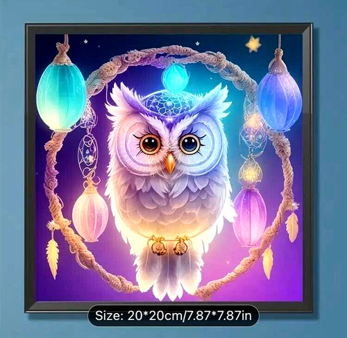 Owl dream catcher diamond - owl,