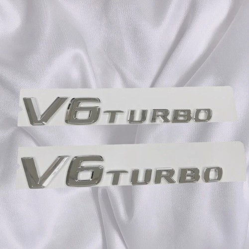 2pcs chrome turbo emblem - v6,