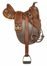 Classic Comfort: Synthetic Suede Australian Stock Saddle with Matching Girth.
