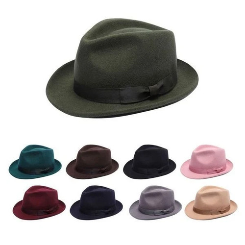 Wool trilby hat crushable - trilby,