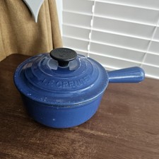 Vintage Le Creuset Cast Iron Saucepan with Lid Blue 16cm