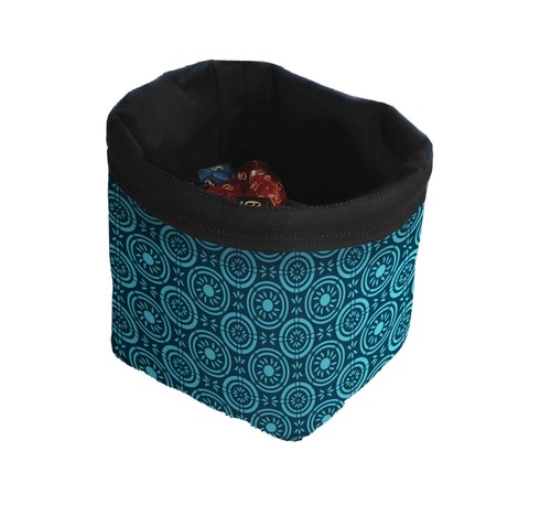Teal tile dice bag - dice, bag,