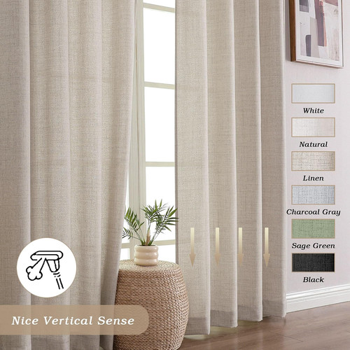 Linen curtains 220cm long - linen,