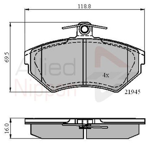 Brake pads set - vw, 6n2