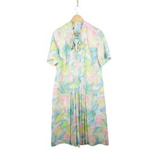 Norman Linton Women's Vintage Multicoloured Floral Dress Size 16