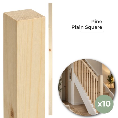 Pine plain square - pine, stair