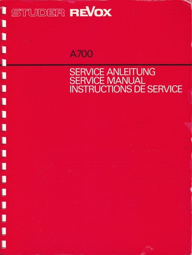 Service manual guide for revox - service,