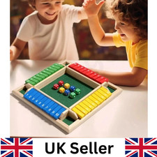 Wooden Dice Board Game Shut The Box for 4 Players Flaps & Dices Game Parent Chi