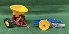 Britains Vintage Farm 3 Furrow Plough And Vicon Vari Spreader