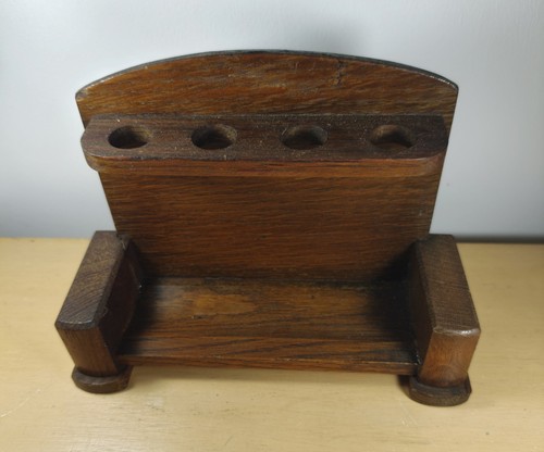 Vintage wood wooden pipe stand