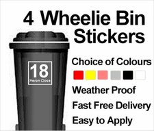 4 x Wheelie Bin Custom Vinyl