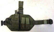 Warrior Assault Systems Green Drop Leg Panel With Empty Holster & Mag Pouch