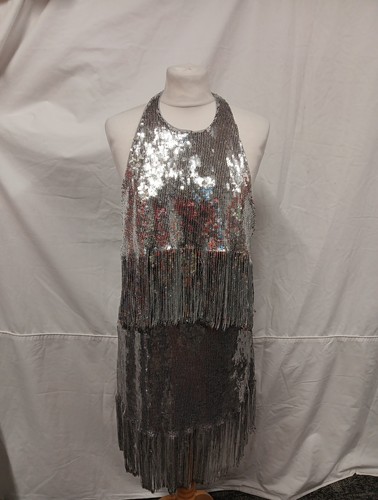 Zara silver sequin - silver, fringe