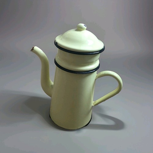 Vintage yellow enamelware - vintage,
