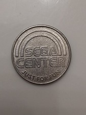 RARE SEGA CENTER ROUND ARCADE TOKEN THE LAST OF THE SEGA TOKENS MINTED