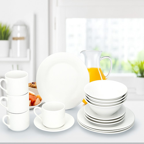 White breakfast set pc - set, 16