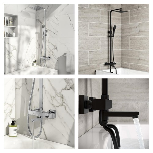 Square rigid riser shower - rigid,