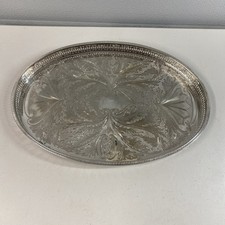 Large Falstaff vintage Silver Plated England oval tray Galleried Edge @G 