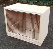 Single Canary Breeding Cage  19" x 15 x 12  BLACK FRONTS