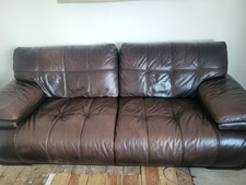 Brown Leather 3 Seater Sofa