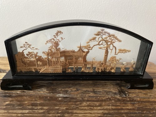 Vintage chinese cork diorama - chinese,