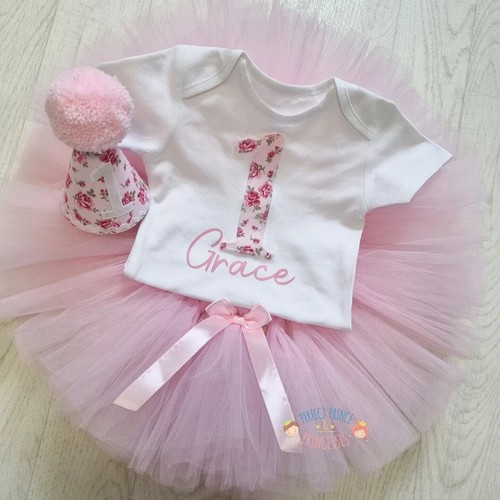 Pink floral baby - , tutu