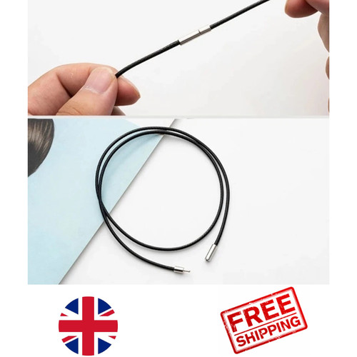Black leather cord chain - leather,