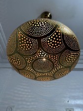 Moroccan Round Brass Pendant
