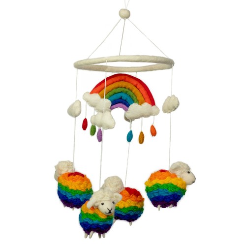 Handmade felt mobile rainbow - mobile,