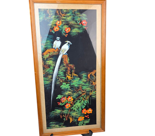Vintage japanese silk painting - vintage,