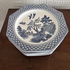 Set Of 8 Royal Staffordshire Meakin Octagonal 25cm Dinner Plates