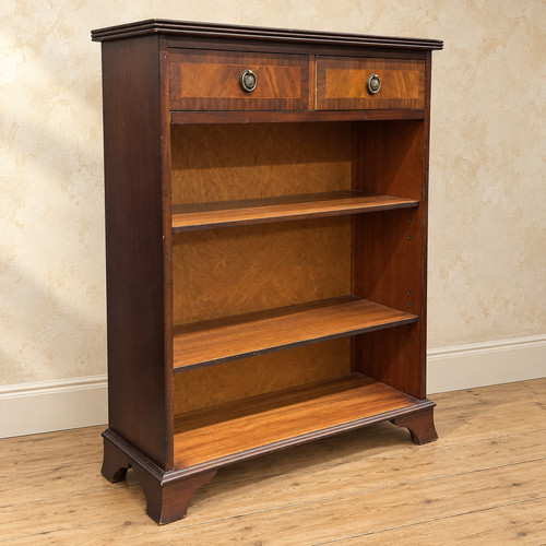 Mahogany open bookcase two - mahogany,