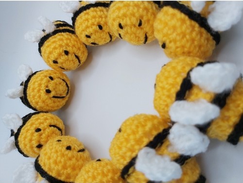 Crochet knitted handmade bee - crochet,