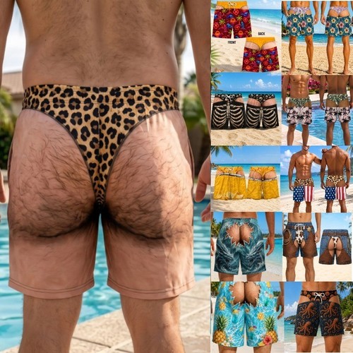 Mens funny printed swim - mens, trunks