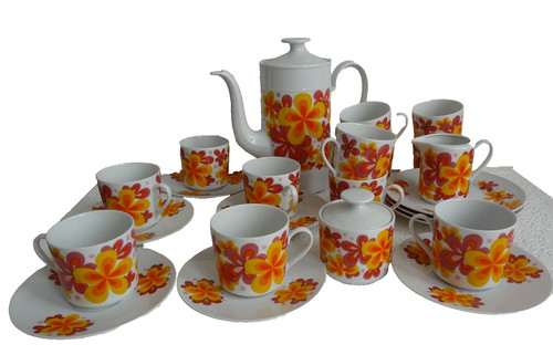 70s pattern vintage coffee - coffee, tea