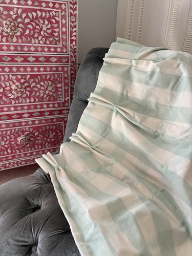 Designer mint green check - green,
