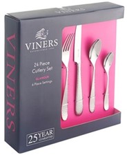 Viners Glamour 0302638 Stainless Steel Cutlery Set Collectors Canteen - 24 Piece