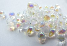 60 x 6/4MM GENUINE CZECH GLASS MINI TEARDROP DROP BEADS - CHOICE OF COLOURS 