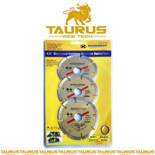 3x MARKSMAN 4.5” Diamond Cutting Blades Disc Cutter Angle Grinder Brick Stone UK