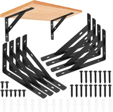 Heavy Duty Shelf Brackets - 8 Pcs L Shaped Metal Wall Mount Shelves Support for 
