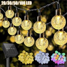 20/30/50/100 LED Solar Power Fairy Garden Lights String Outdoor Party Xmas UK