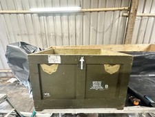 VINTAGE OLD WOODEN MILITARY STORAGE BOX GREEN MISSLE HOLDING EMPTY RAPIER